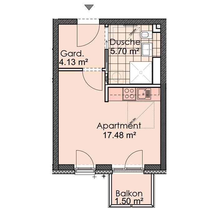 Beispiel 1-Zimmer-Apartment